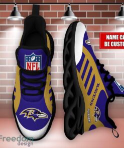 Striped Custom Name Sneakers Baltimore Ravens NFL Max Soul Shoes For Men And Women Product Photo 3