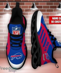 Striped Custom Name Sneakers Buffalo Bills NFL Max Soul Shoes For Men And Women Product Photo 3