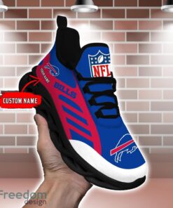 Striped Custom Name Sneakers Buffalo Bills NFL Max Soul Shoes For Men And Women