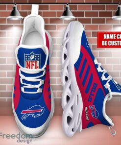 Striped Custom Name Sneakers Buffalo Bills NFL Max Soul Shoes For Men And Women Product Photo 4