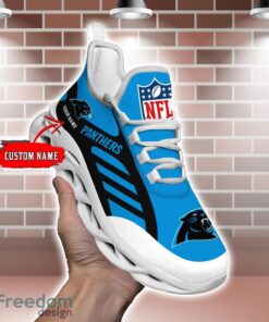 Striped Custom Name Sneakers Carolina Panthers NFL Max Soul Shoes For Men And Women Product Photo 2