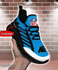 Striped Custom Name Sneakers Carolina Panthers NFL Max Soul Shoes For Men And Women