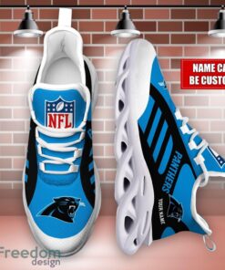 Striped Custom Name Sneakers Carolina Panthers NFL Max Soul Shoes For Men And Women Product Photo 4