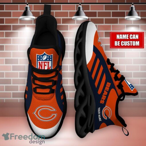 Striped Custom Name Sneakers Chicago Bears NFL Max Soul Shoes For Men And Women Product Photo 3