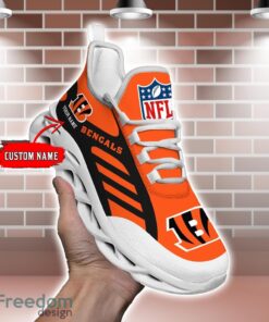 Striped Custom Name Sneakers Cincinnati Bengals NFL Max Soul Shoes For Men And Women Product Photo 2