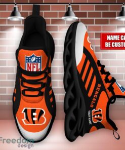 Striped Custom Name Sneakers Cincinnati Bengals NFL Max Soul Shoes For Men And Women Product Photo 3