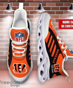 Striped Custom Name Sneakers Cincinnati Bengals NFL Max Soul Shoes For Men And Women Product Photo 4