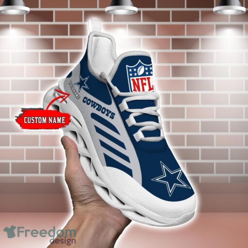 Striped Custom Name Sneakers Dallas Cowboys NFL Max Soul Shoes For Men And Women Product Photo 2