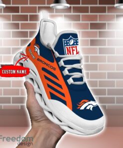 Striped Custom Name Sneakers Denver Broncos NFL Max Soul Shoes For Men And Women Product Photo 2