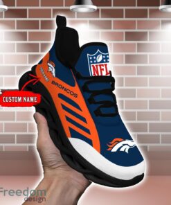 Striped Custom Name Sneakers Denver Broncos NFL Max Soul Shoes For Men And Women