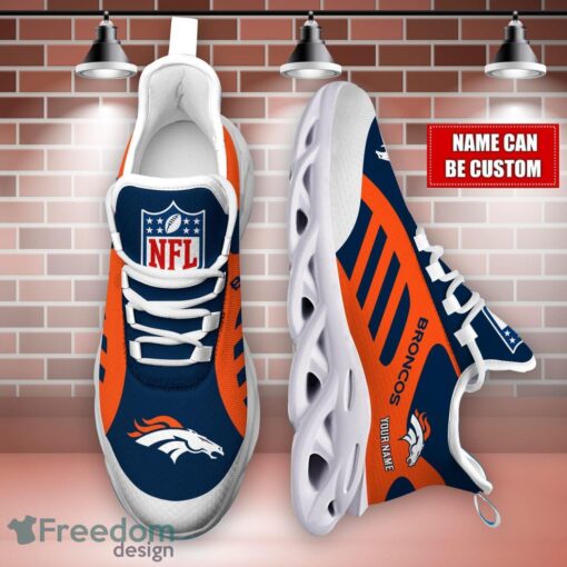 Striped Custom Name Sneakers Denver Broncos NFL Max Soul Shoes For Men And Women Product Photo 4