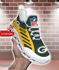 Striped Custom Name Sneakers Green Bay Packers NFL Max Soul Shoes For Men And Women Product Photo 2