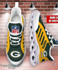 Striped Custom Name Sneakers Green Bay Packers NFL Max Soul Shoes For Men And Women Product Photo 4