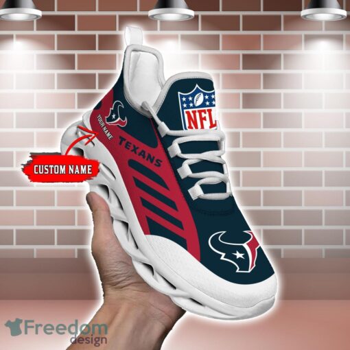 Striped Custom Name Sneakers Houston Texans NFL Max Soul Shoes For Men And Women Product Photo 2