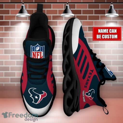 Striped Custom Name Sneakers Houston Texans NFL Max Soul Shoes For Men And Women Product Photo 3