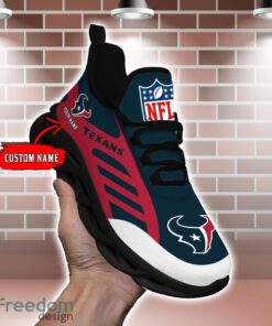 Striped Custom Name Sneakers Houston Texans NFL Max Soul Shoes For Men And Women