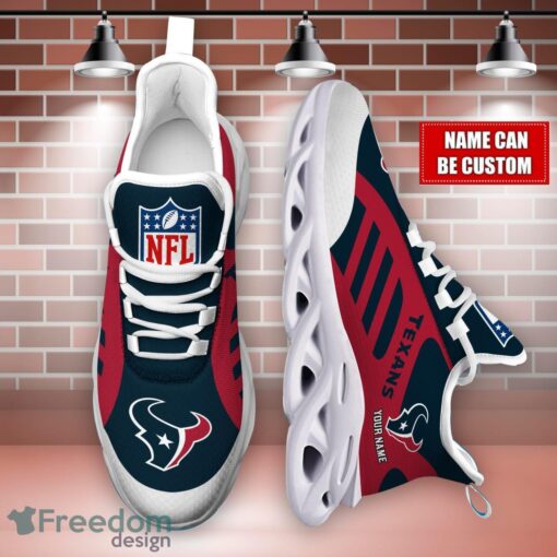 Striped Custom Name Sneakers Houston Texans NFL Max Soul Shoes For Men And Women Product Photo 4