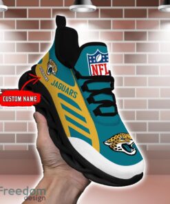 Striped Custom Name Sneakers Jacksonville Jaguars NFL Max Soul Shoes For Men And Women Product Photo 1