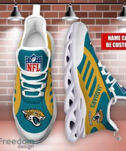 Striped Custom Name Sneakers Jacksonville Jaguars NFL Max Soul Shoes For Men And Women Product Photo 4