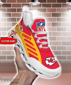 Striped Custom Name Sneakers Kansas City Chiefs NFL Max Soul Shoes For Men And Women Product Photo 2