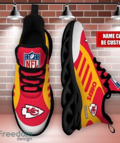 Striped Custom Name Sneakers Kansas City Chiefs NFL Max Soul Shoes For Men And Women Product Photo 3