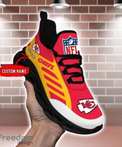 Striped Custom Name Sneakers Kansas City Chiefs NFL Max Soul Shoes For Men And Women Product Photo 1