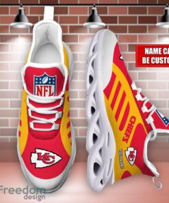 Striped Custom Name Sneakers Kansas City Chiefs NFL Max Soul Shoes For Men And Women Product Photo 4