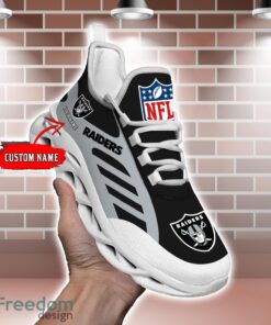 Striped Custom Name Sneakers Las Vegas Raiders NFL Max Soul Shoes For Men And Women Product Photo 2