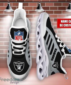 Striped Custom Name Sneakers Las Vegas Raiders NFL Max Soul Shoes For Men And Women Product Photo 4