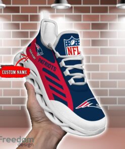 Striped Custom Name Sneakers New England Patriots NFL Max Soul Shoes For Men And Women Product Photo 2