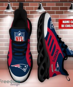 Striped Custom Name Sneakers New England Patriots NFL Max Soul Shoes For Men And Women Product Photo 3