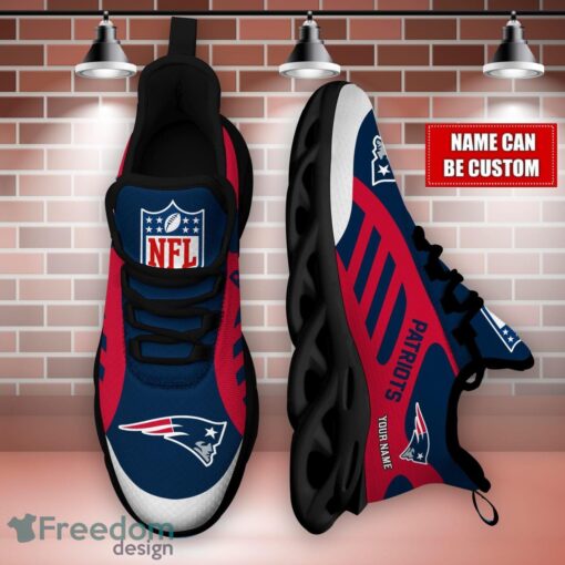 Striped Custom Name Sneakers New England Patriots NFL Max Soul Shoes For Men And Women Product Photo 3