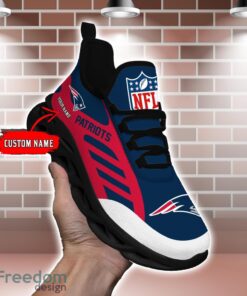 Striped Custom Name Sneakers New England Patriots NFL Max Soul Shoes For Men And Women