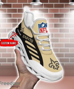 Striped Custom Name Sneakers New Orleans Saints NFL Max Soul Shoes For Men And Women Product Photo 2