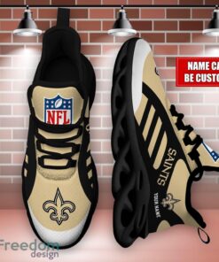 Striped Custom Name Sneakers New Orleans Saints NFL Max Soul Shoes For Men And Women Product Photo 3