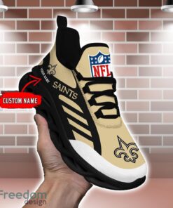 Striped Custom Name Sneakers New Orleans Saints NFL Max Soul Shoes For Men And Women