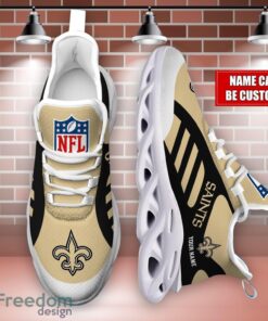 Striped Custom Name Sneakers New Orleans Saints NFL Max Soul Shoes For Men And Women Product Photo 4