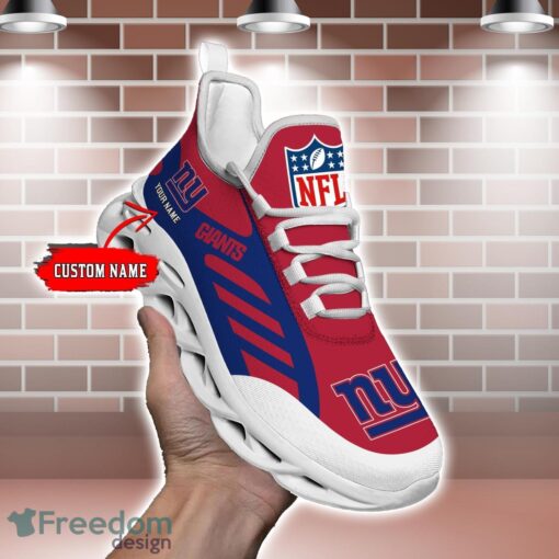 Striped Custom Name Sneakers New York Giants NFL Max Soul Shoes For Men And Women Product Photo 2