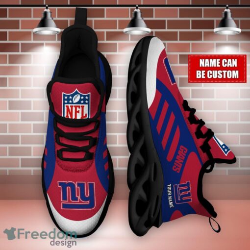 Striped Custom Name Sneakers New York Giants NFL Max Soul Shoes For Men And Women Product Photo 3