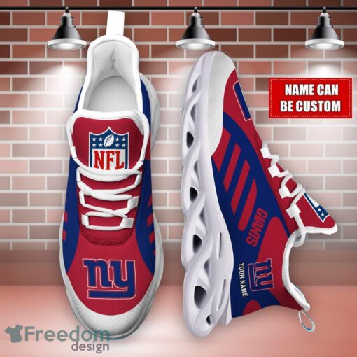 Striped Custom Name Sneakers New York Giants NFL Max Soul Shoes For Men And Women Product Photo 4