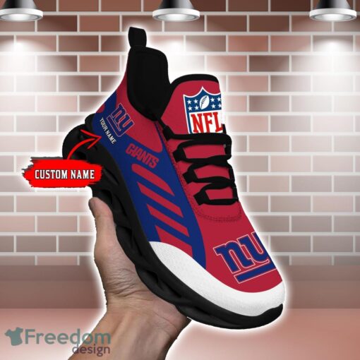 Striped Custom Name Sneakers New York Giants NFL Max Soul Shoes For Men And Women Product Photo 1