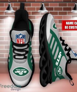 Striped Custom Name Sneakers New York Jets NFL Max Soul Shoes For Men And Women Product Photo 3