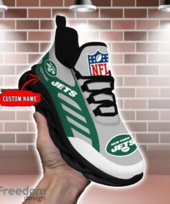 Striped Custom Name Sneakers New York Jets NFL Max Soul Shoes For Men And Women Product Photo 1