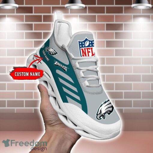 Striped Custom Name Sneakers Philadelphia Eagles NFL Max Soul Shoes For Men And Women Product Photo 2