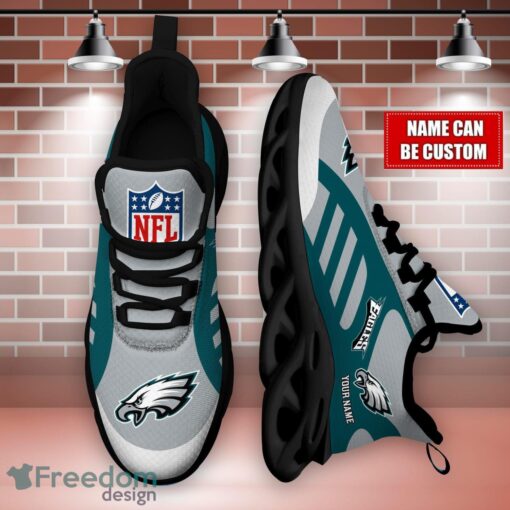 Striped Custom Name Sneakers Philadelphia Eagles NFL Max Soul Shoes For Men And Women Product Photo 3