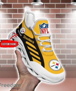 Striped Custom Name Sneakers Pittsburgh Steelers NFL Max Soul Shoes For Men And Women Product Photo 2