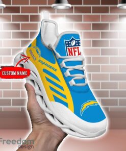 Striped Custom Name Sneakers San Diego Chargers NFL Max Soul Shoes For Men And Women Product Photo 2