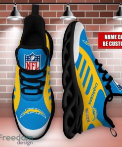 Striped Custom Name Sneakers San Diego Chargers NFL Max Soul Shoes For Men And Women Product Photo 3