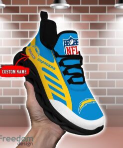 Striped Custom Name Sneakers San Diego Chargers NFL Max Soul Shoes For Men And Women