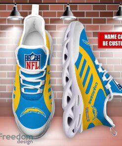 Striped Custom Name Sneakers San Diego Chargers NFL Max Soul Shoes For Men And Women Product Photo 4